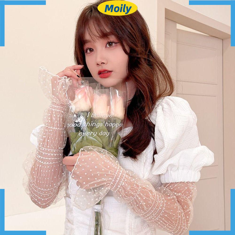 MOILYVN Găng Tay Dài Hở Ngón Chống Nắng Tiện Dụng