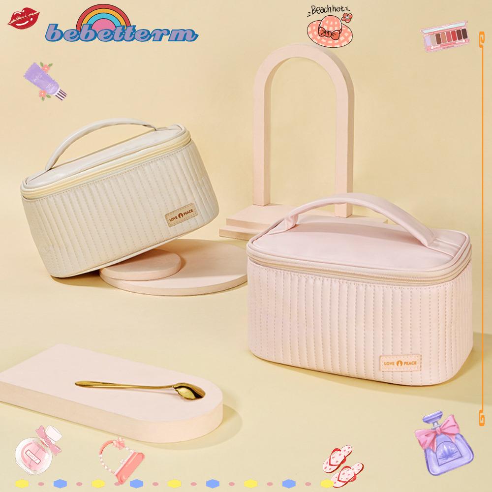 BEBETTERM Túi Đựng Đồ Trang Điểm Sức Chứa Lớn Phong Cách Retro Ốp