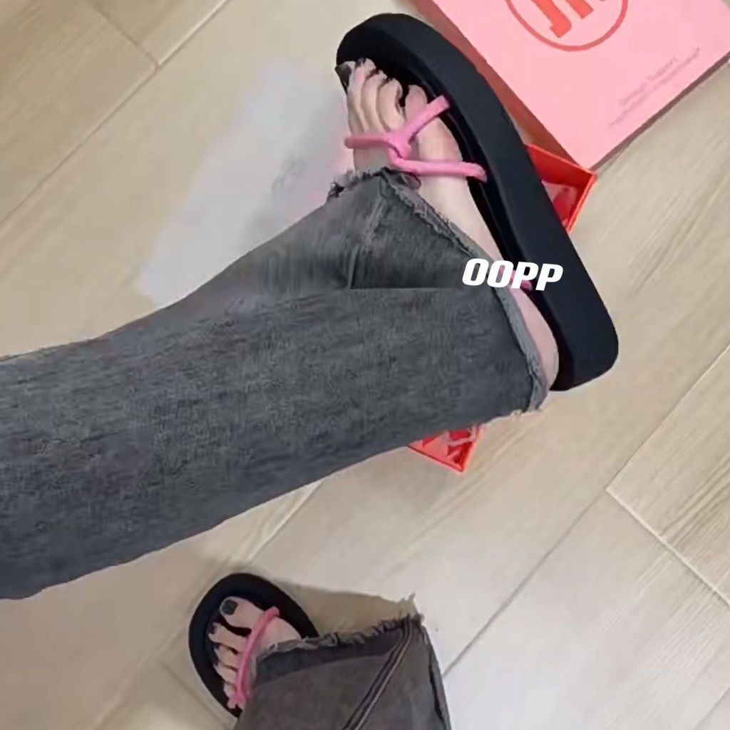 KaBaiQi Dép bánh mì guốc dép giày nữ Màu Sắc Đơn Giản Thoải Mái Cao Gót Chống Trơn Trượt dép đế xuồng 27ZHDLX062504