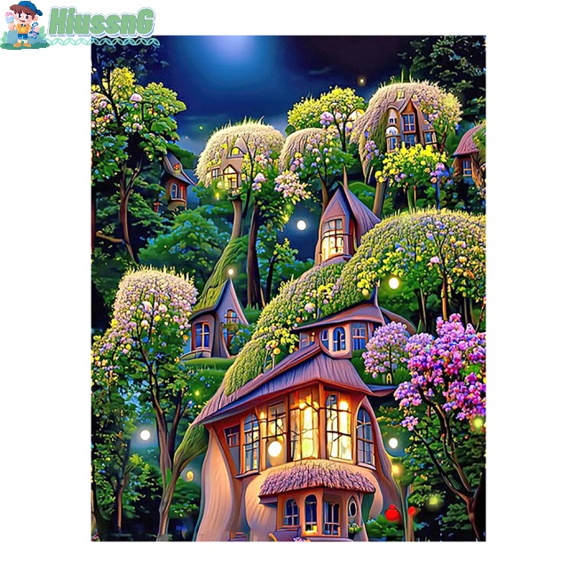 Bộ Tranh Đính Đá 5d Tự Làm Hình Phong Cảnh Trang Trí Nhà Cửa