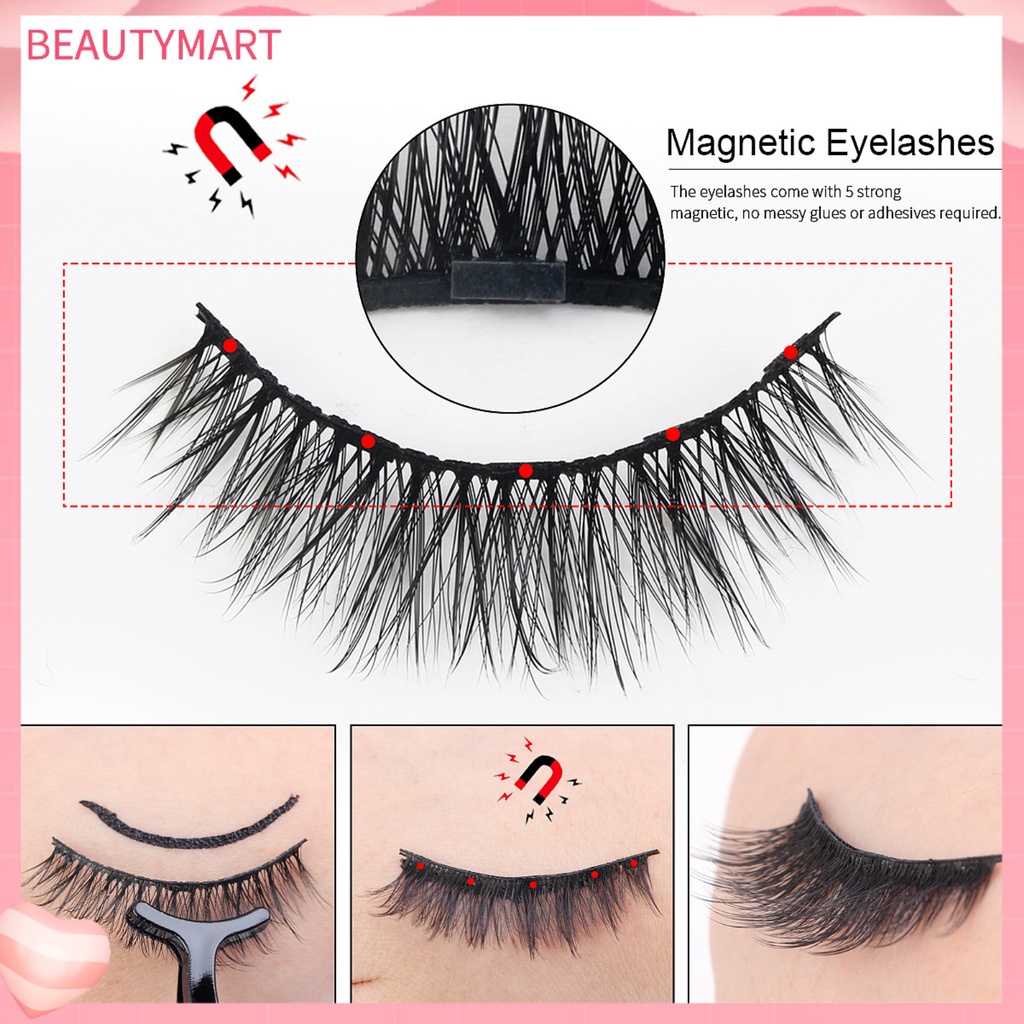 Bộ 3 / 5 Cặp Lông Mi Giả 3D Kèm Nhíp Và Bút Kẻ Mắt Dạng Lỏng