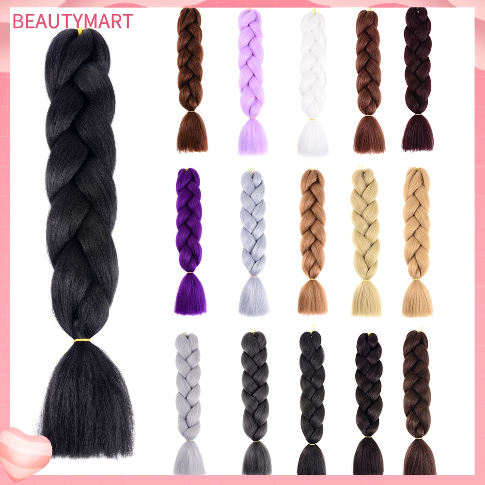 Bím Tóc Giả Bằng Sợi Tổng Hợp Màu Trơn Phong Cách Châu Phi