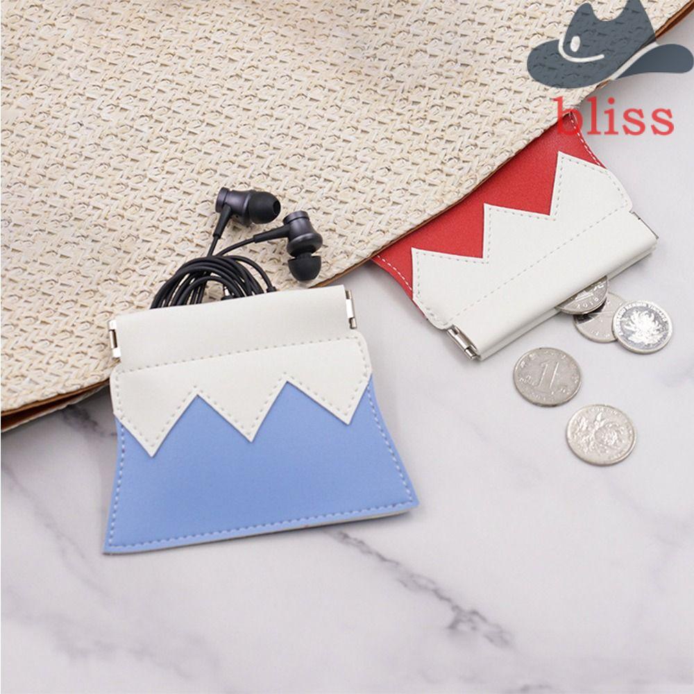 Túi Đựng Mỹ Phẩm / Tiền Xu Bằng Da PU Họa Tiết Núi Tuyết / Lá Mùa Xuân Tự Đóng Tiện Dụng