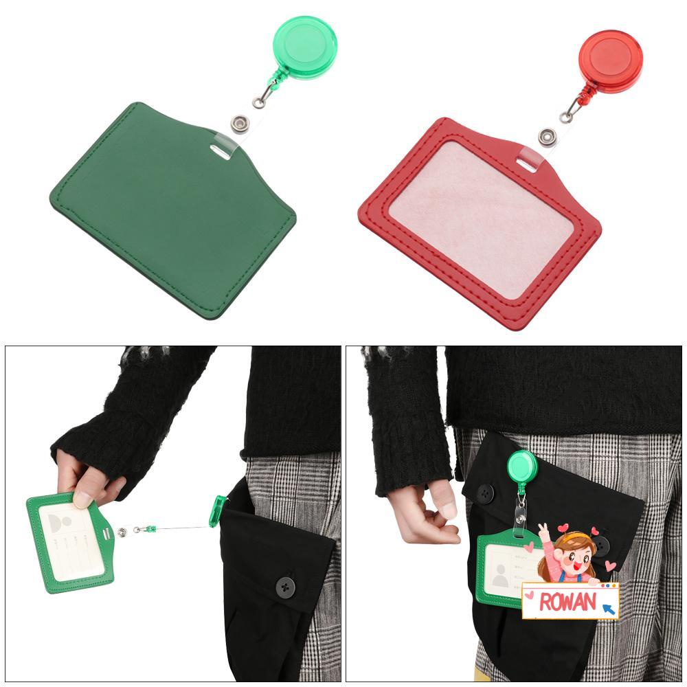 ROWANS Vỏ Bọc Bảo Vệ Thẻ Ghi Chú Bằng Da Tiện Dụng Cho Văn Phòng