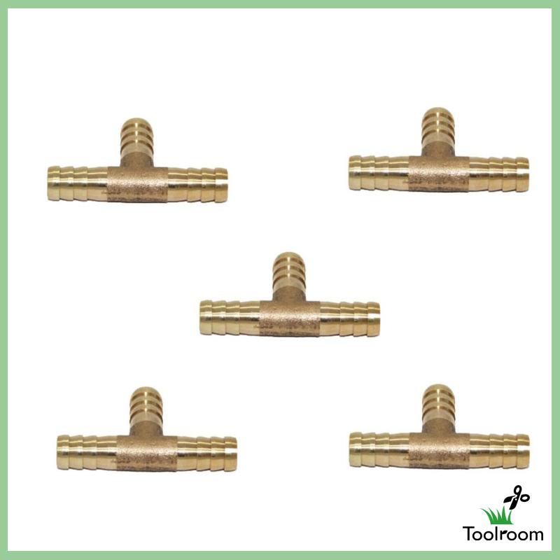 Set 5 Đầu Nối Ống Nhiên Liệu Hình Chữ T Bằng Đồng Thau Kích Thước 4mm