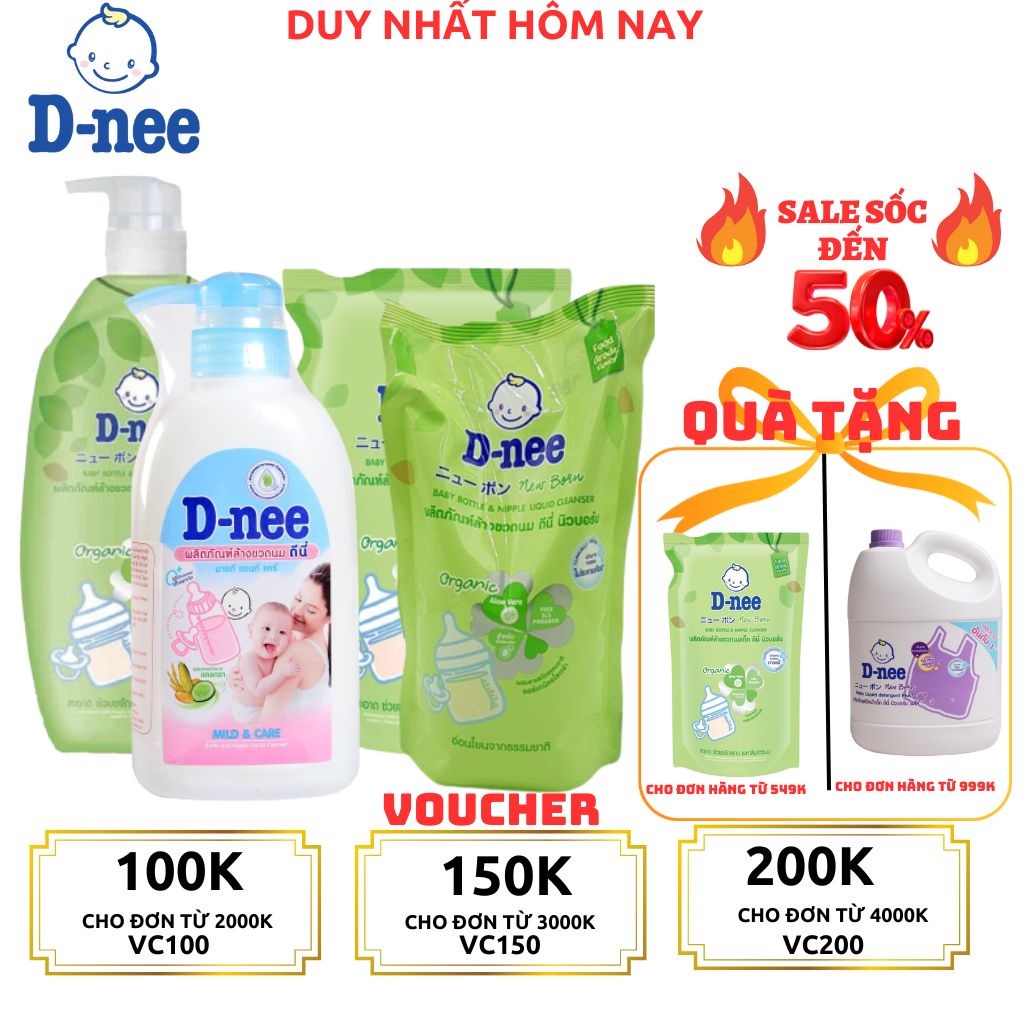 Nước rửa bình sữa , Bình nước Dnee 620/600/550/500/400ML- Hàng xịn..