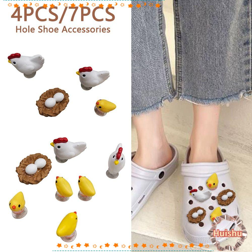HS Set 4 / 7 Khóa Gà Con 3D Dễ Thương Gắn Giày