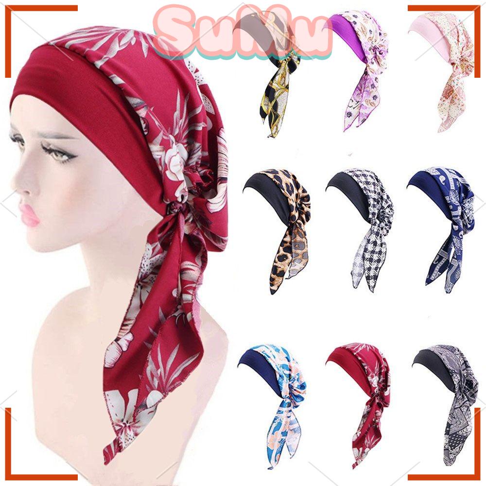 SUMU Mũ Turban Thắt Nút Trước Thời Trang Cho Nữ