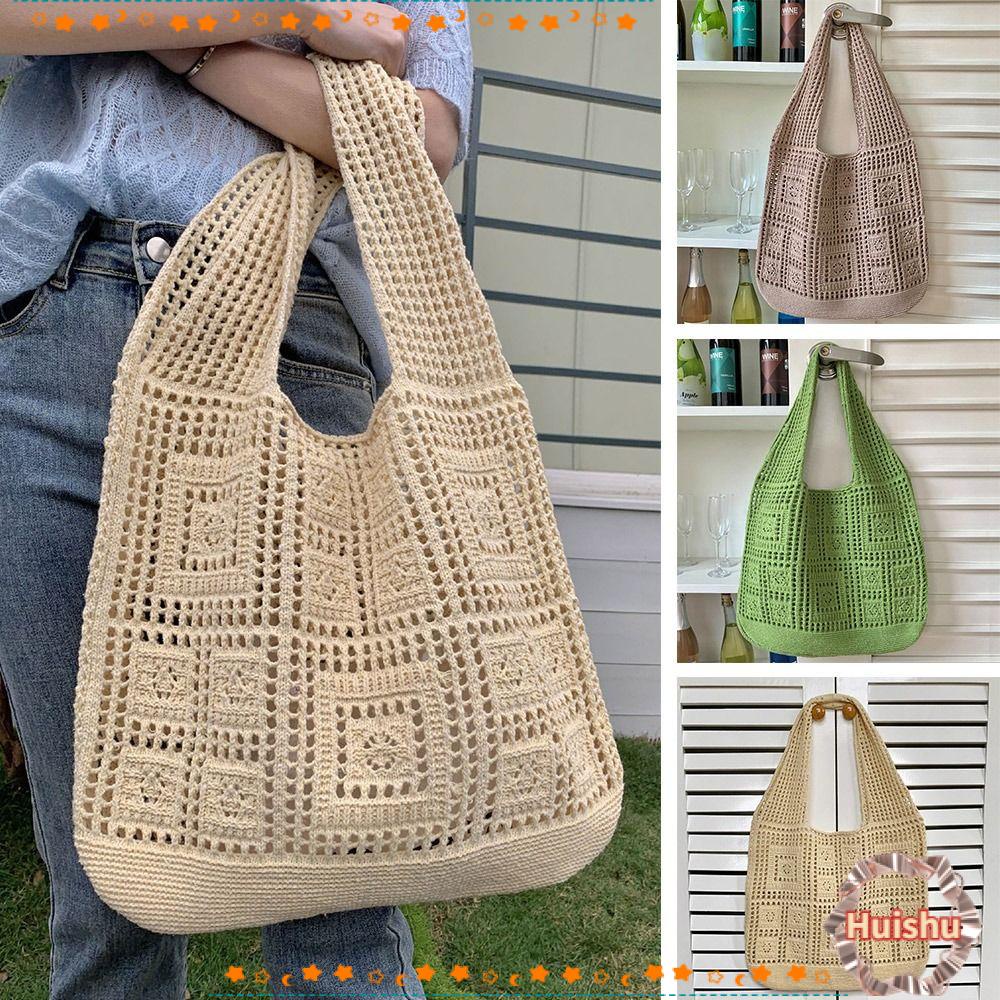 HS Túi Xách Đan Len Đeo Vai Sức Chứa Lớn Thời Trang Cho Nữ