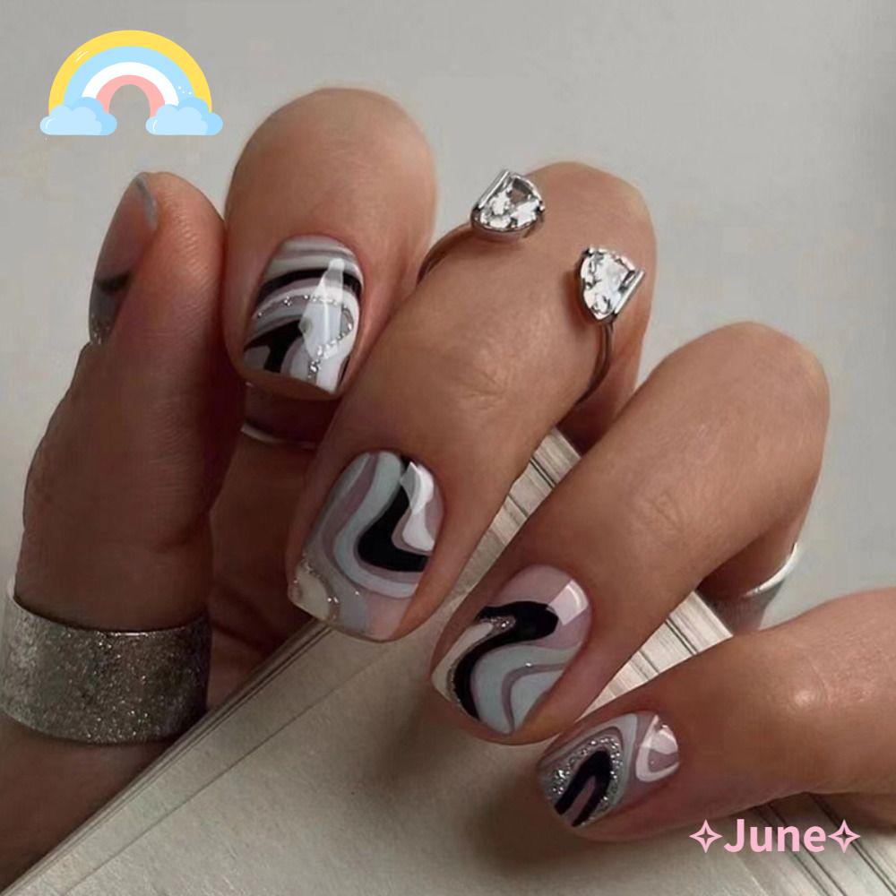 JUNE Set 24 Móng Tay Giả Có Thể Tháo Rời