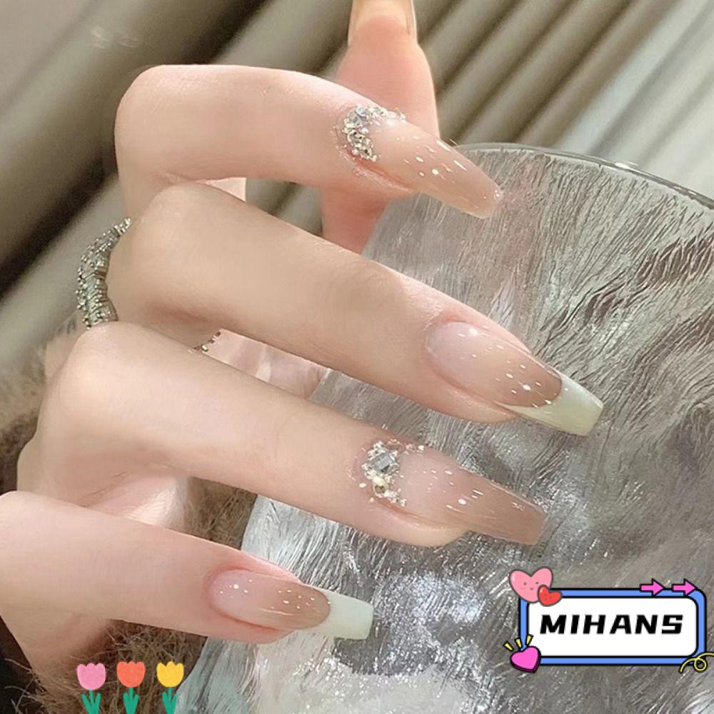 MIH Set 24 Móng Tay Giả Che Phủ Toàn Diện Kiểu Pháp