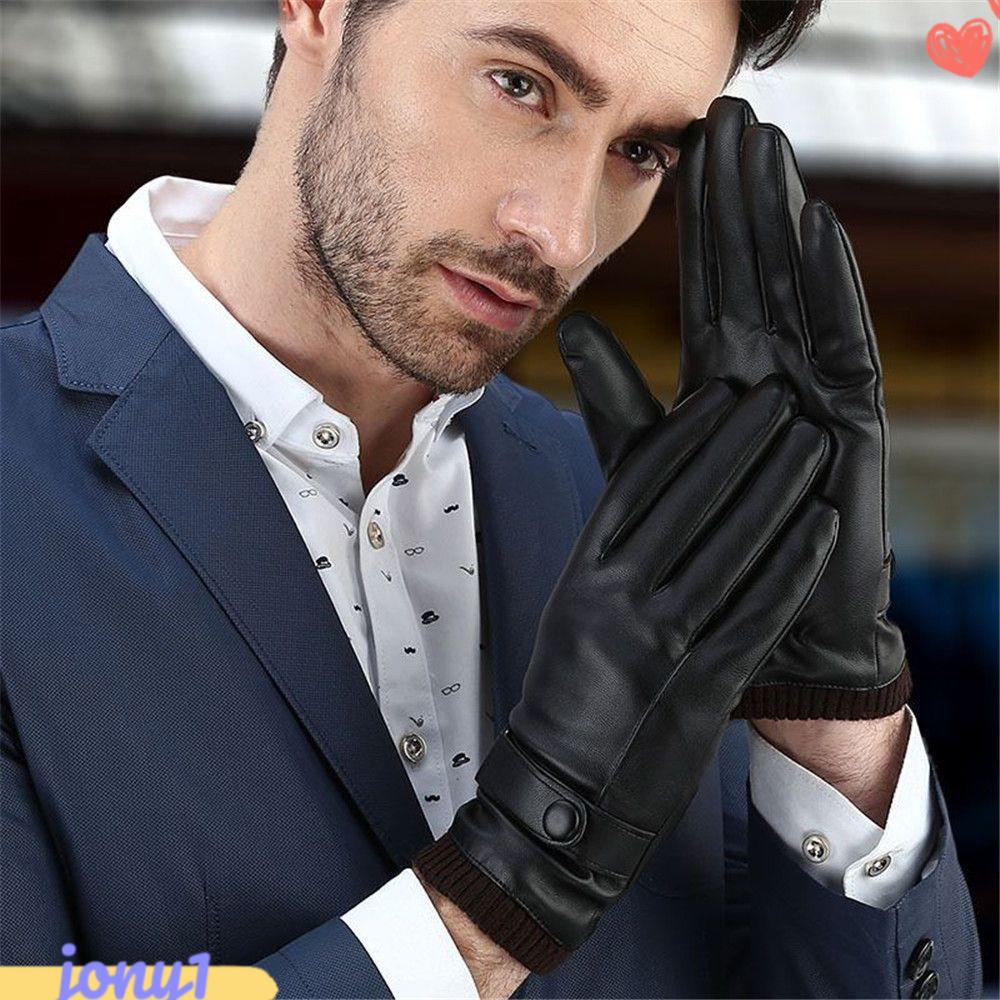 JONYE Găng Tay Da Giữ Nhiệt Chống Gió Có Thể Dùng Màn Hình Cảm Ứng Thời Trang Công Sở Cho Nam