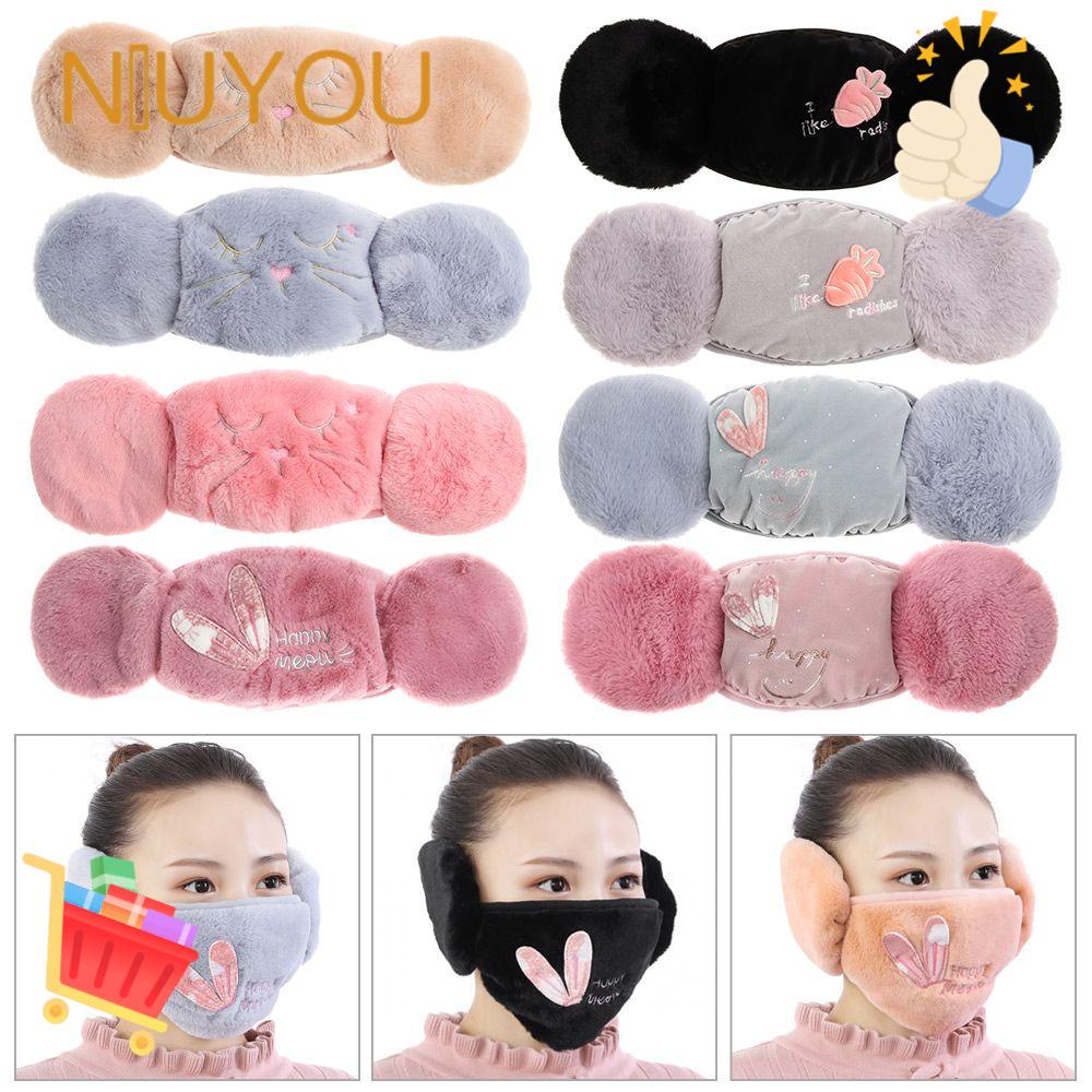 NIUYOU 1 Khẩu Trang Che Tai Giữ Ấm Chống Bụi Thoáng Khí Unisex