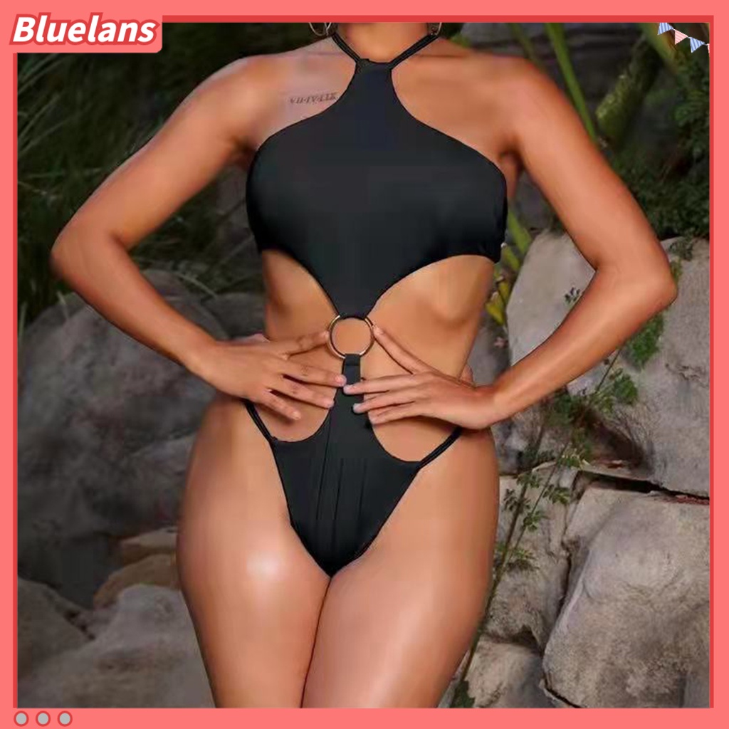 [BLS] Bộ Đồ Bơi Một Mảnh Phối Vòng Kim Loại Nối Dây Thắt Lưng Gợi Cảm Mùa Hè Cho Nữ Đi Biển