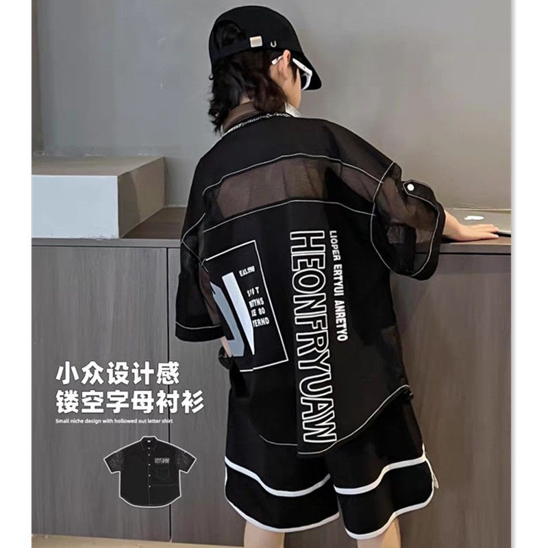 Áo Sơ Mi Ngắn Tay Dáng Rộng Phong Cách Mới Cho Bé Trai
