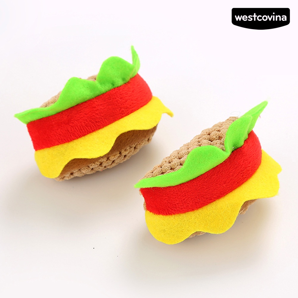 [COD]♞Đồ Chơi Nhồi Bông Hình Hamburger Chống Cắn Cho Mèo Cưng