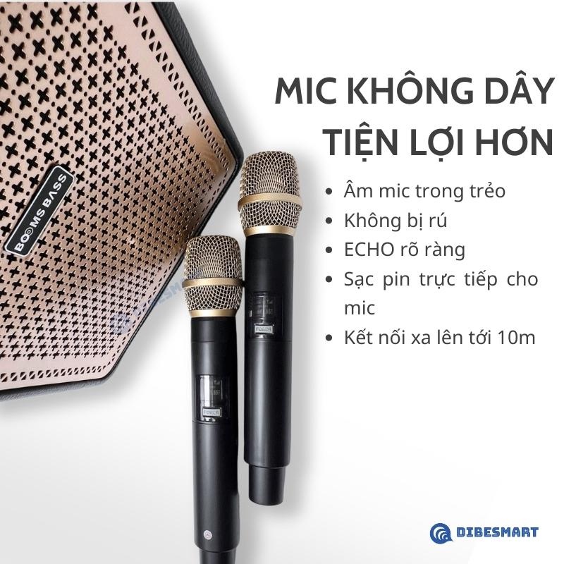 Loa Kéo Karaoke Bluetooth M4203 , 2 Mic, Bass Mạnh, Âm Thanh Vòm Sống Động, Công Suất Lớn, Bảo Hành 6 Tháng TECHHIGH