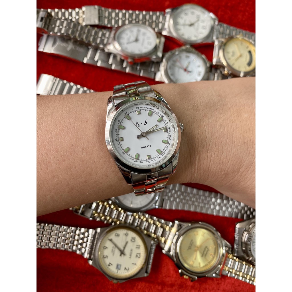 Đồng hồ nữ tay to size 32~38mm, một số nam tay nhỏ đeo được, thép không rĩ sáng bóng 2hand, vintage bãi Nhật