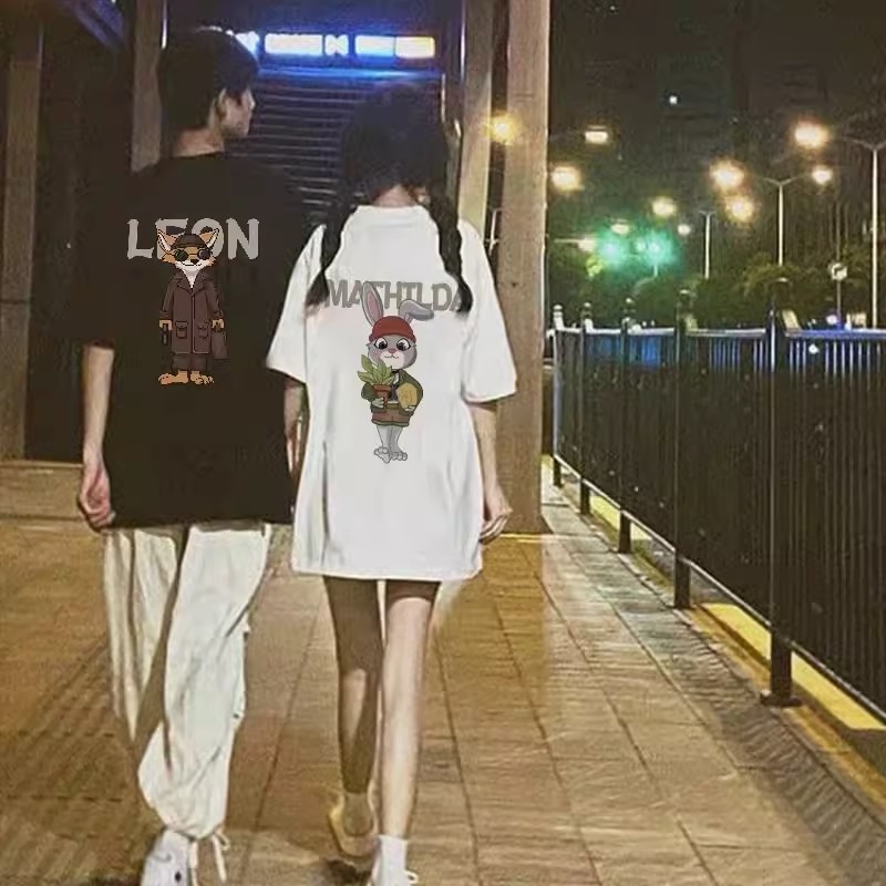NRVP Áo Thun 100% Cotton Tay Ngắn In Họa Tiết Hoạt Hình Phong Cách Hàn Quốc Dành Cho Nữ