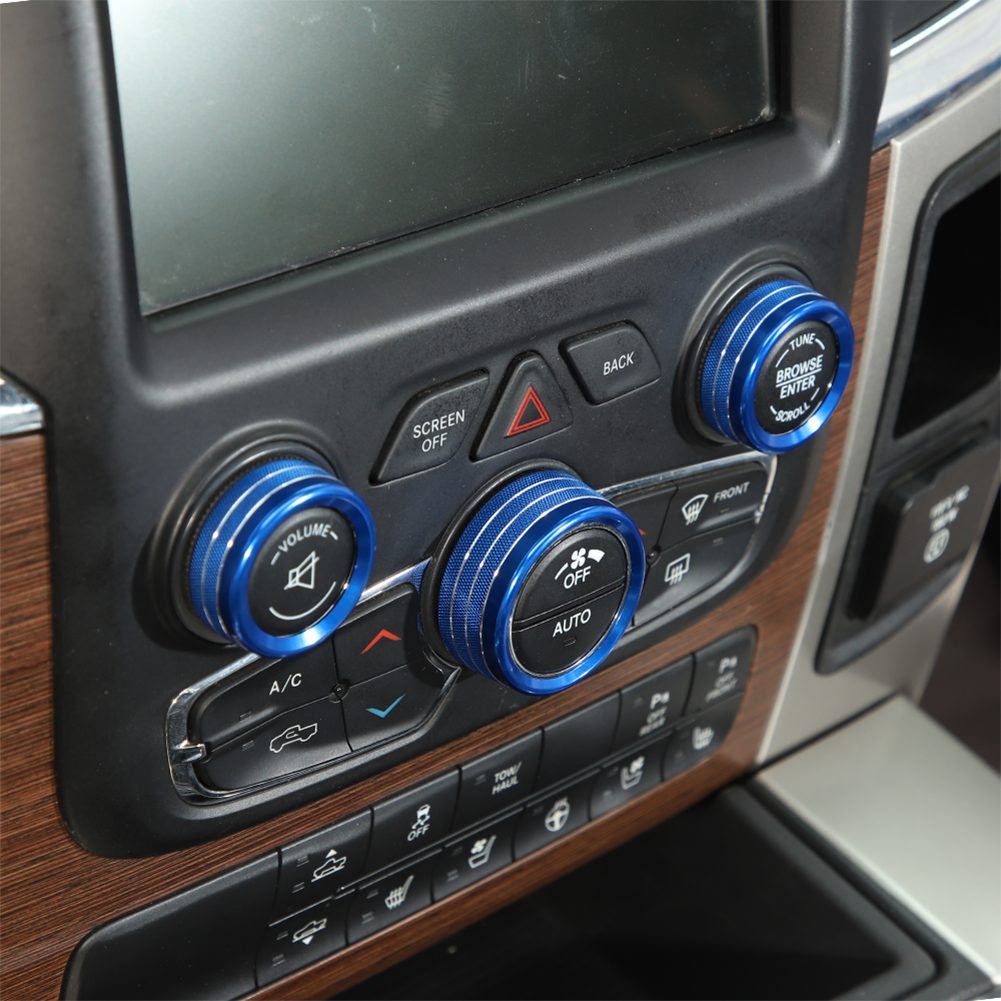 Vòng Ốp Núm Điều Khiển Đèn Pha / Trung Tâm Màu Xanh Dương Cho RAM 1500 2013-2017