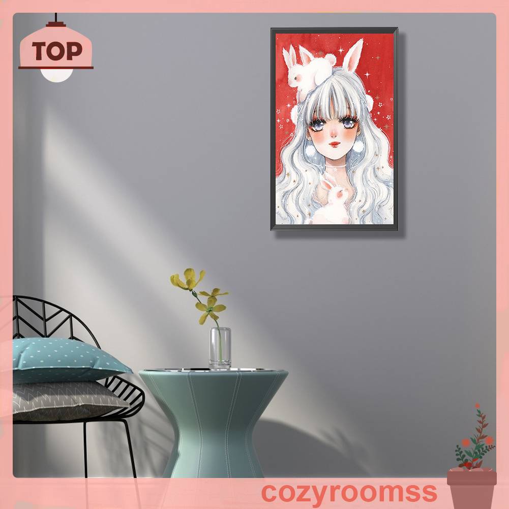 Tranh Đính Đá Kim Cương Toàn Bộ 5D DIY Hình Vẽ Cô Gái Trang Trí Nhà Cửa