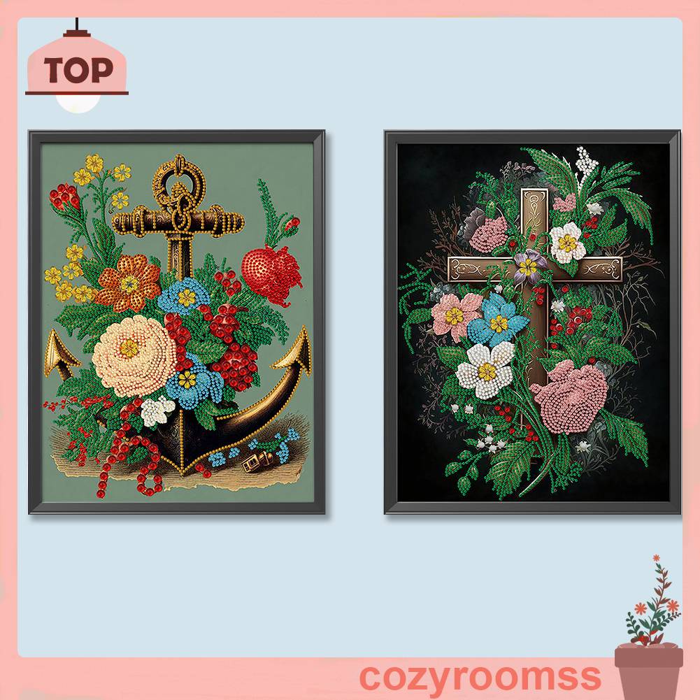 Bộ Tranh Đính Đá 5D Tự Làm Hình Hoa Trang Trí Nhà Cửa