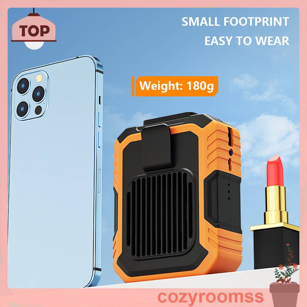 Quạt Làm Mát Đeo Thắt Lưng 3 Tốc Độ 4000mAh Sạc Cổng USB Dùng Ngoài Trời