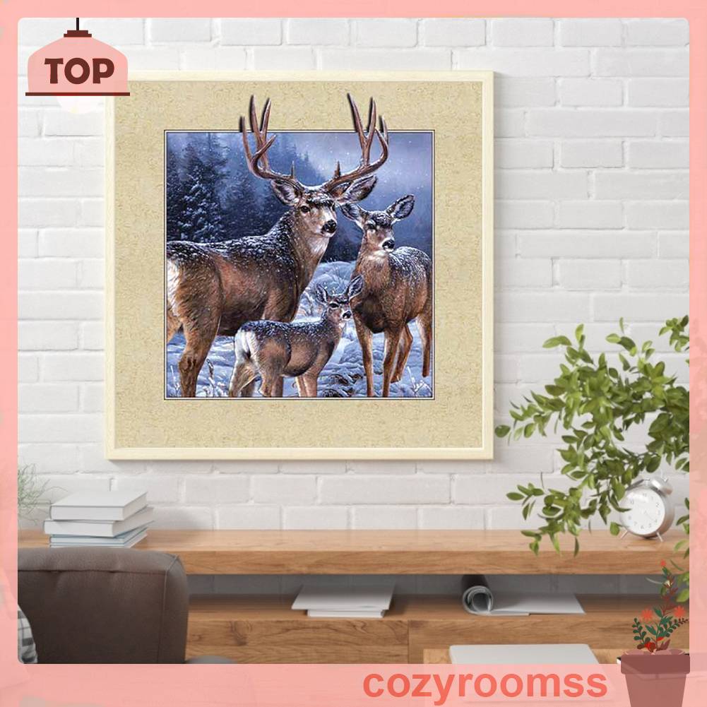 Tranh Đính Đá Kim Cương Toàn Bộ 5D DIY Hình Vẽ Hươu