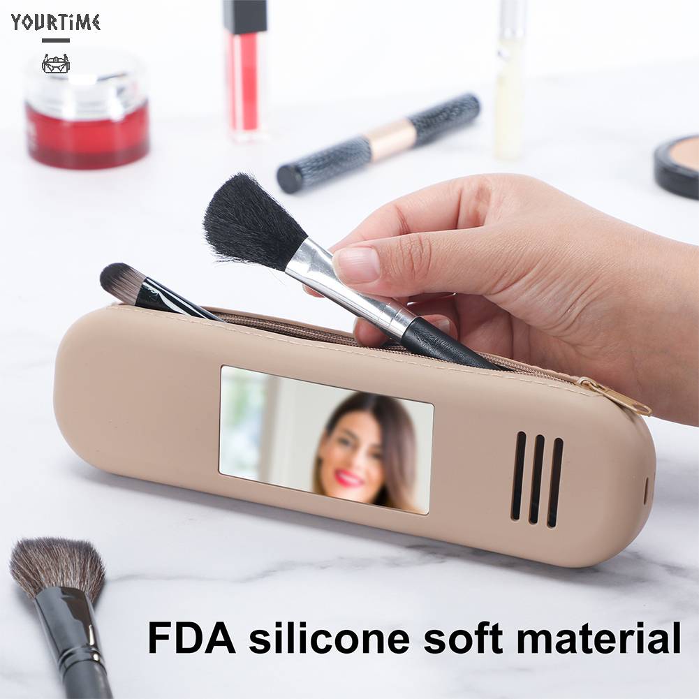 Túi Đựng Cọ Trang Điểm Bằng Silicone Thoáng Khí Có Khóa Kéo