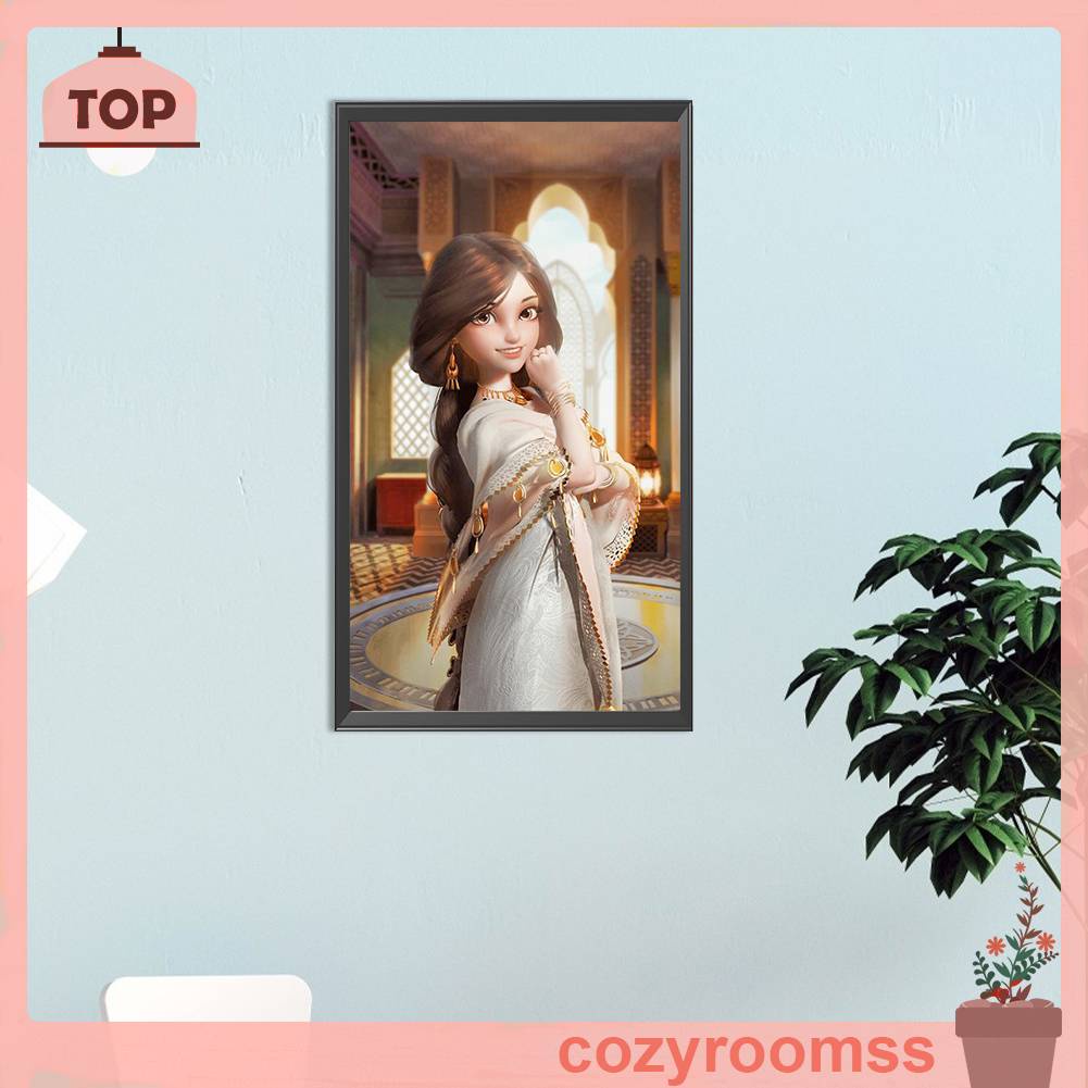 Tranh Đính Đá Kim Cương Toàn Bộ 5D DIY Hình Vẽ Cô Gái Trang Trí Nhà Cửa