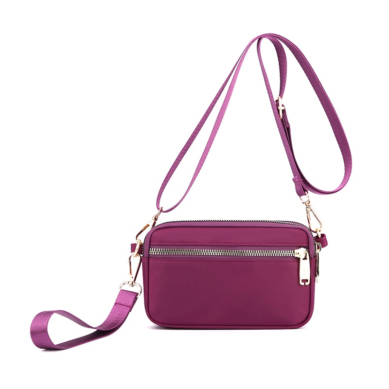 Túi Đeo Vai Đựng Điện Thoại / Tiền Xu Nhiều Ngăn Hình Vuông Nhỏ Gọn Màu Trơn Siêu Nhẹ Đa Năng