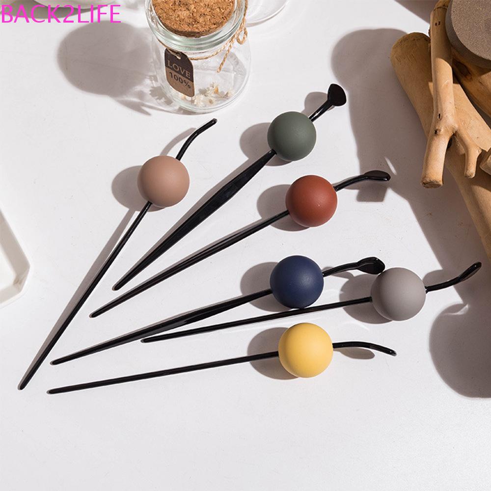 BACK2LIFE Kẹp Tóc Đính Bóng Tròn Đơn Giản Ngọt Ngào Thời Trang Cho Nữ