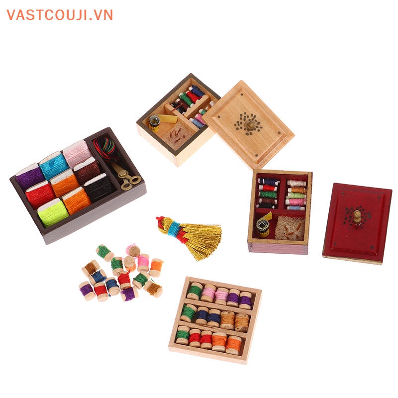 Hộp Đựng Dụng Cụ May Vá 1Set 1: 12 Cho Nhà Búp Bê