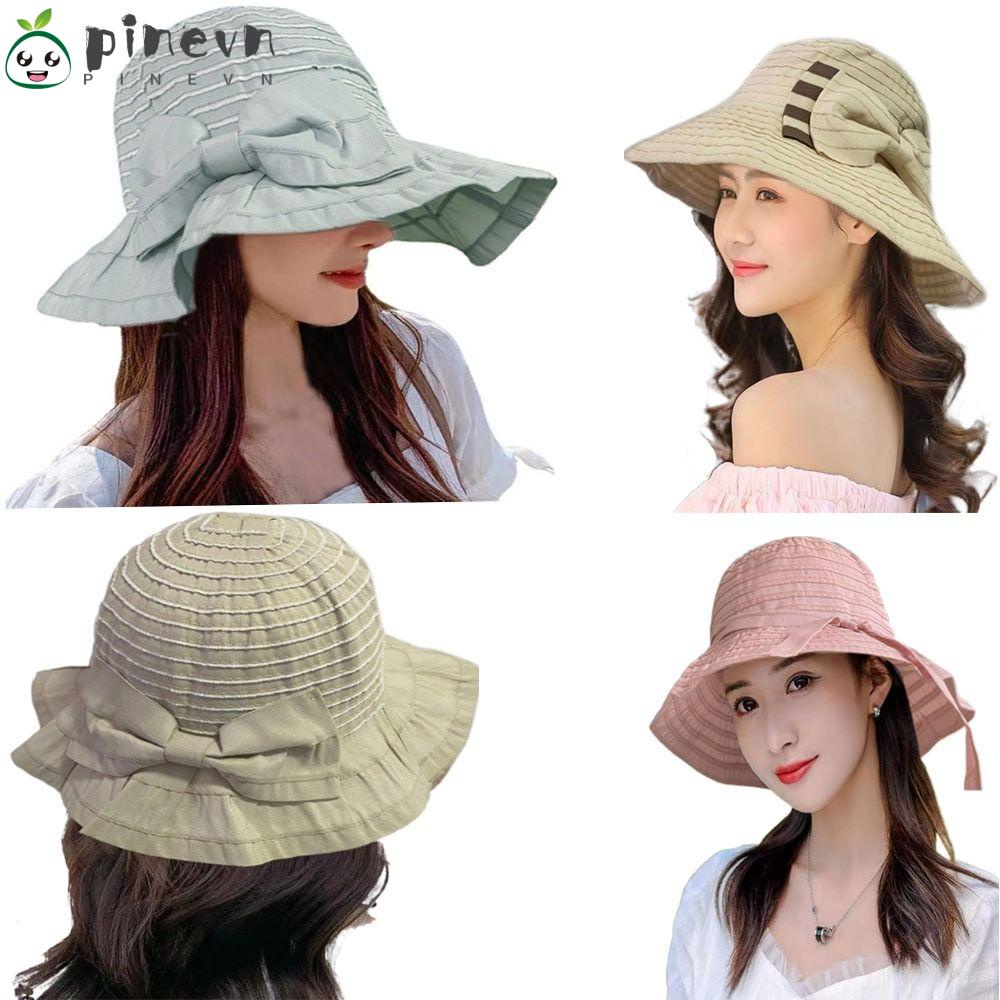 PINEVN Mũ Bucket Vành Rộng Chống Tia UV Thời Trang Mùa Hè Thanh Lịch