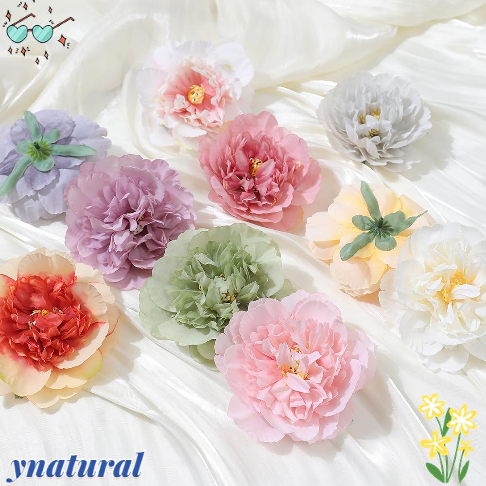 Bộ 10 Bông Hoa Mẫu Đơn Giả 10cm Bằng Lụa Vi Sợi Dùng Trang Trí