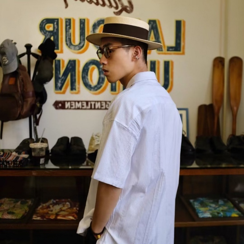 Áo Sơ Mi Tay Ngắn Họa Tiết Kẻ Sọc Đơn Giản Thời Trang Mùa Hè 2023 Phong Cách Nhật Bản Mới