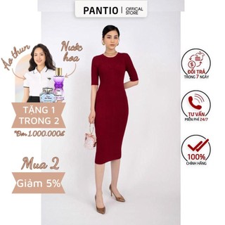 Fol237 - đầm len dáng ôm body cao tròn tay lỡ - pantio