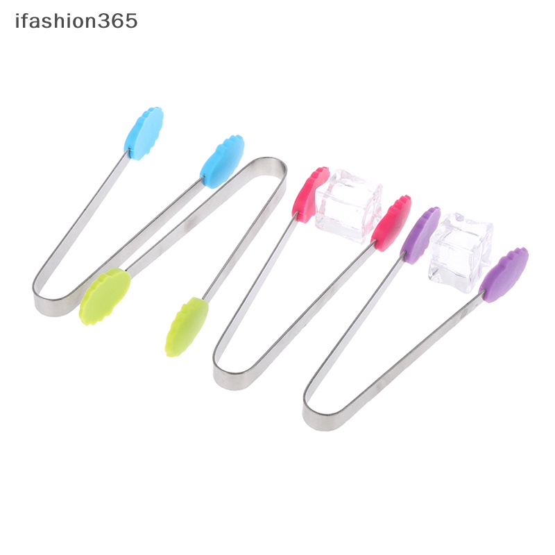 1 Kẹp Gắp Đá / Thức Ăn Bằng Thép Không Gỉ Và Silicon Chống Trượt Hình Bông Hoa Thời Trang ifashion365