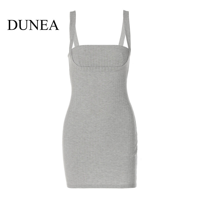 DUNEA Đầm Mini Cổ Thấp Thời Trang Mùa Hè Cho Nữ