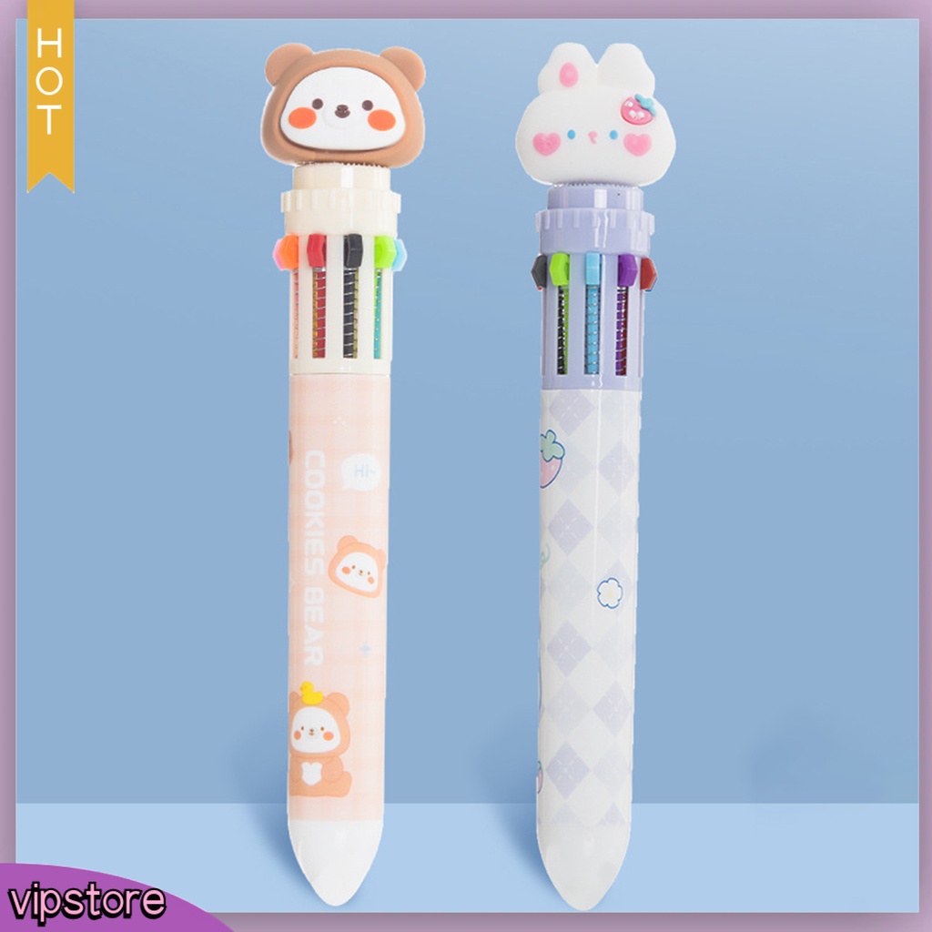 <VIP> Bút Bi Dạng Đẩy Thoải Mái Mềm Mịn Hình Thỏ Hoạt Hình Cho Học Sinh