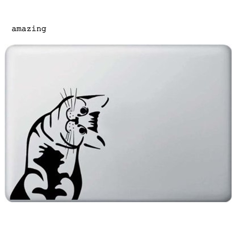 Đề Can Dán Trang Trí Xe Hơi / Laptop / Cửa Sổ Tự Dính Họa Tiết Chú Mèo Hoạt Hình Vui Nhộn