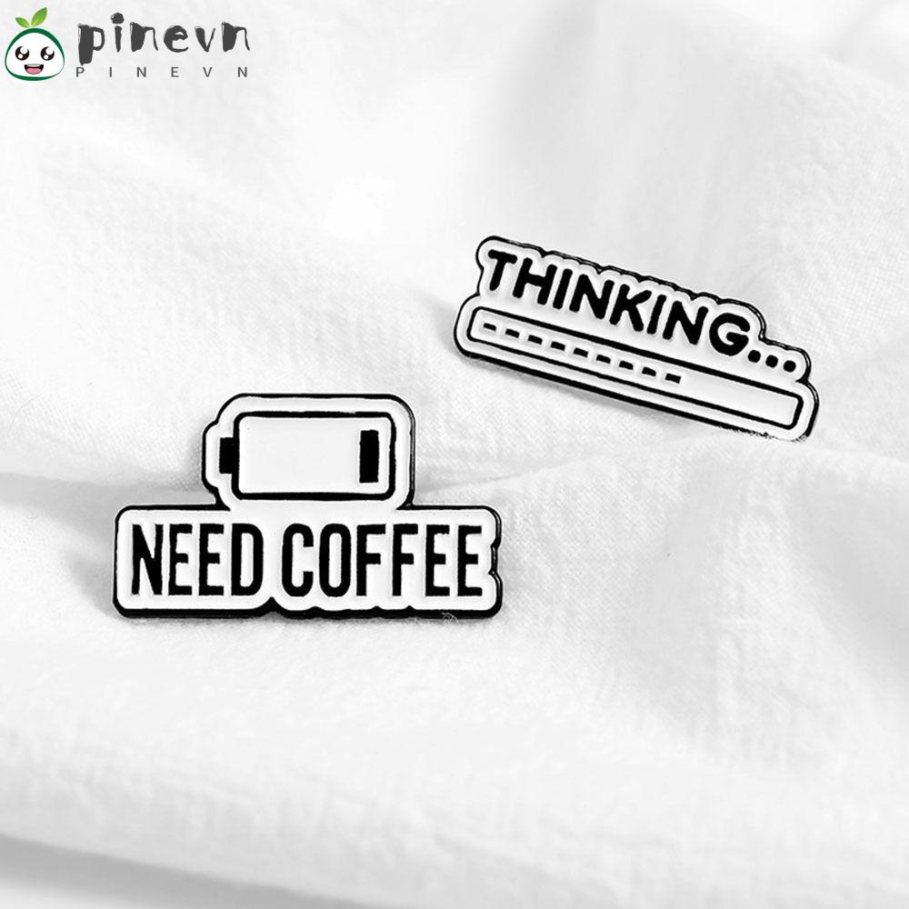PINEVN Ghim Cài Áo Bằng Hợp Kim Sử Dụng Pin Thấp Thiết Kế Hình Cần Cà Phê Dùng Cho Ba Lô
