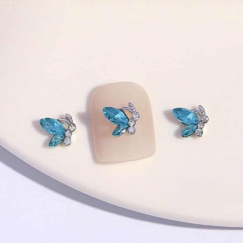 Sa Set 10 Phụ Kiện Trang Trí Móng Tay 3D Hình Bướm Xinh Xắn