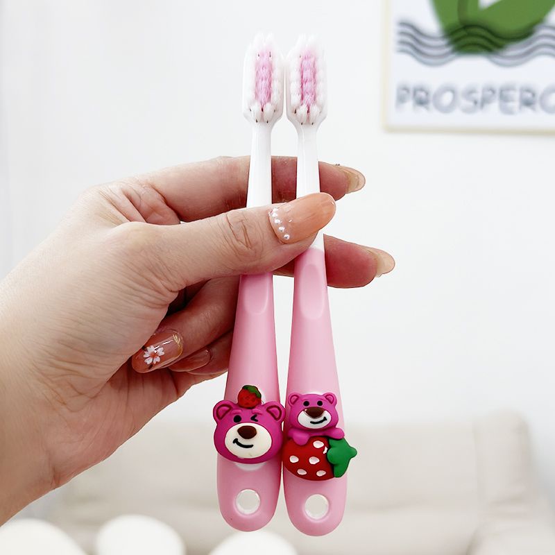 Bàn Chải Đánh Răng Lông Mềm Hình Gấu / Dâu Tây Dễ Thương Cho Bé 2-12 Tuổi