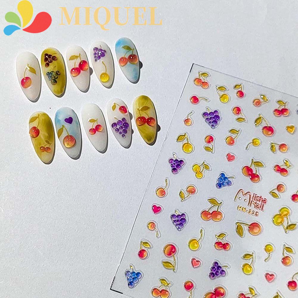 Miếng Dán Trang Trí Móng Tay Hình Trái Cherry Hoạt Hình Dễ Thương Dành Cho Salon