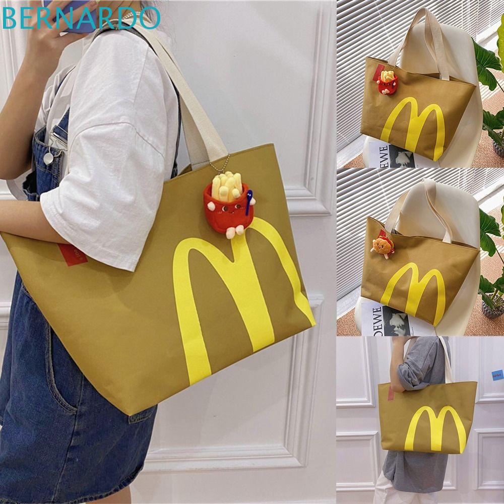 Bernardo Túi Xách Vải Canvas Có Khóa Cài Họa Tiết Khoai Tây Chiên Phong Cách Mcdonald Cho Nữ