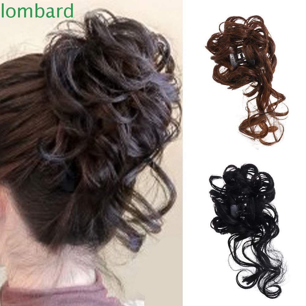 LOMBARD Tóc Giả Kẹp Dày Tăng Chiều Cao Bằng Sợi Tổng Hợp Màu Đen / Nâu Dành Cho Bạn Gái