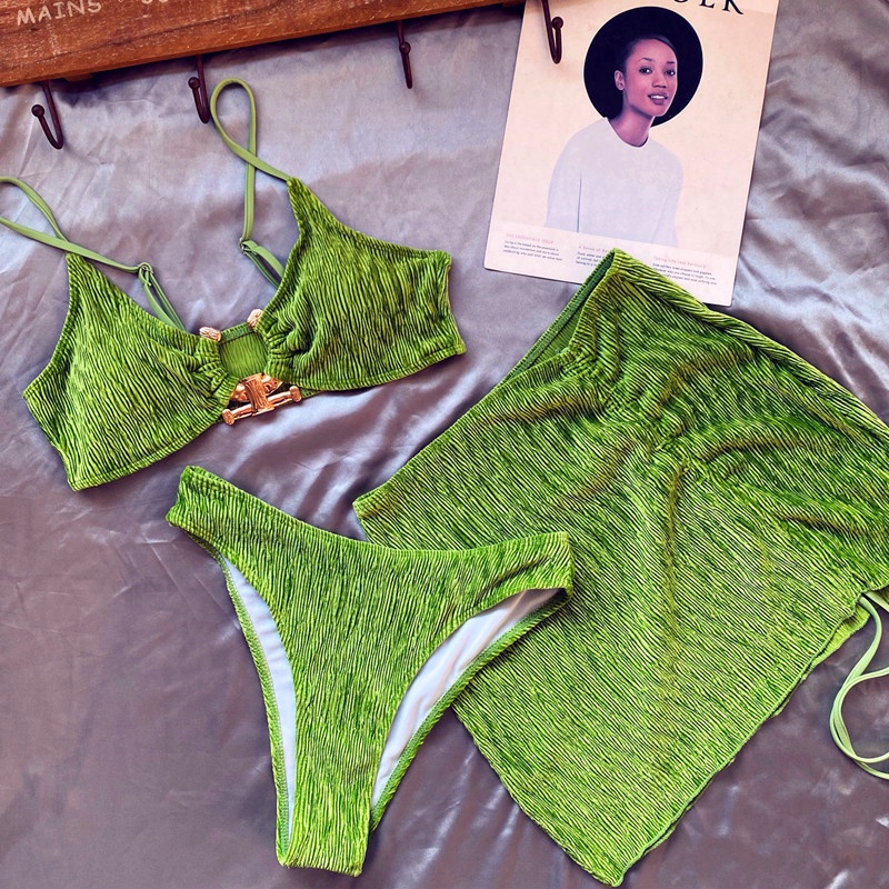 Bộ Đồ Bơi Ba Mảnh Phong Cách Âu Mỹ Thời Trang Mùa Hè Mới Quyến Rũ Cho Nữ