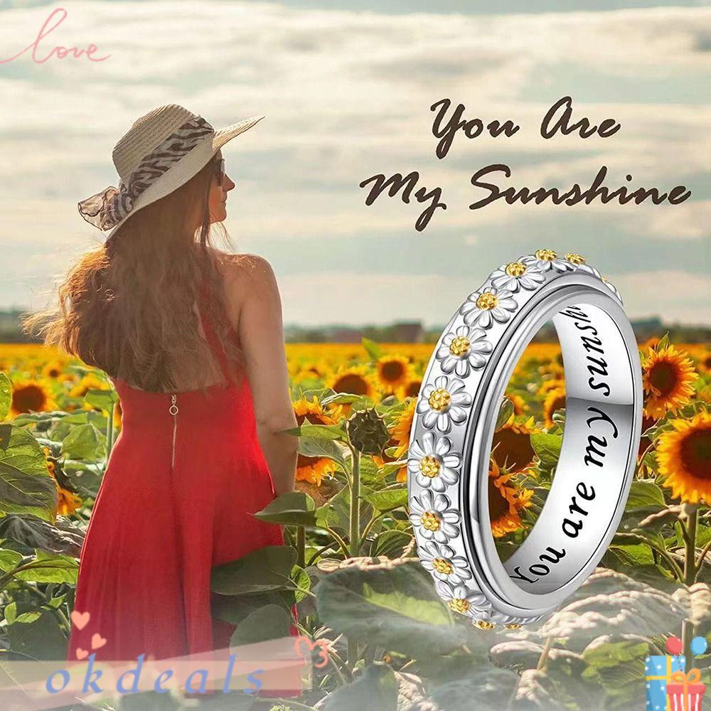 OKDEALS Nhẫn Hình Hoa Cúc Thời Trang Dành Cho Nữ