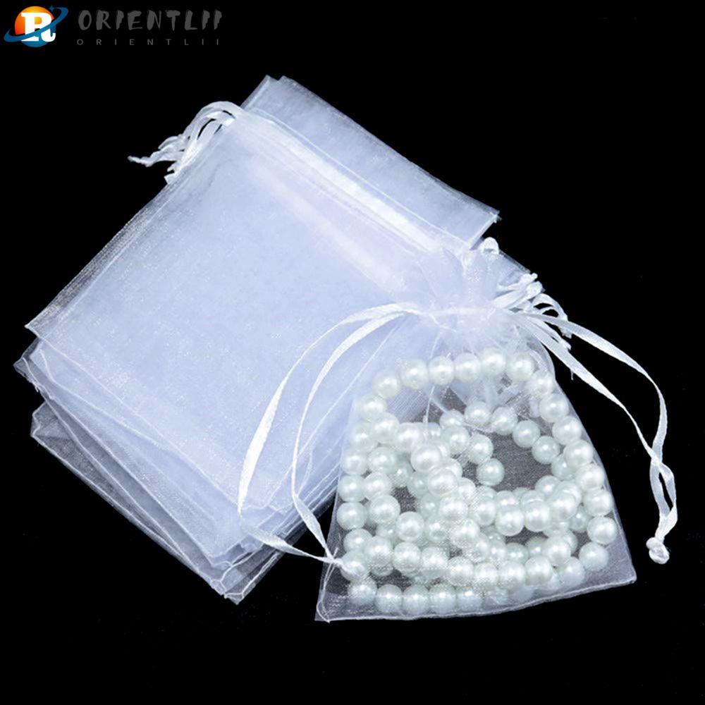 ORIENTLII Set 25 / 50 Túi Đựng Kẹo / Trang Sức Màu Trắng Cho Dịp Giáng Sinh